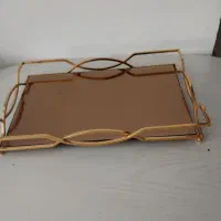 سینی کف آینه .سوفله خوری ظرف سرامیک.