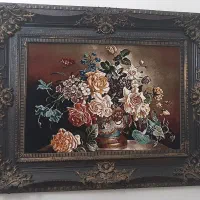 تابلو فرش ماشینی گل