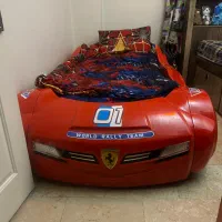 تخت ماشینی بچه گانه با کتابخانه ست|تخت و سرویس خواب|تهران, تهرانپارس غربی|دیوار