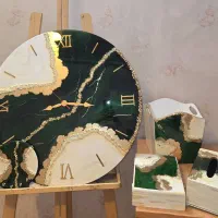 ساعت رزینی  و ظروف و تابلوه ماه فروش تکی و عمده