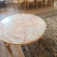 مبل استیل ۹ نفره با میز سنگ مرمر و غذا خوری|مبلمان خانگی و میز عسلی|قزوین, |دیوار