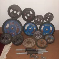 وزنه نو هالتر و دمبل میز چند کاره کش و هالتر تو پر