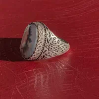 انگشتر نقره با سنگ شجر