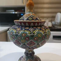 شکلات خوری و شیرینی خوری تزئینی سفالی مینا کاری