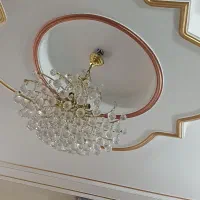 لوستر بزرگ  گوی دار شیک طلایی