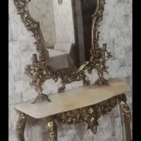 آینه وشمعدان وکنسول برنزی