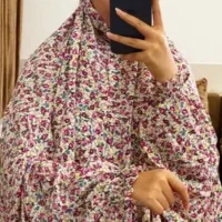 چادر نماز آستین دارجلوبسته گلدار