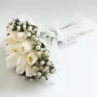 دسته گل عروس/ گل لاله لمسی|گل مصنوعی|مشهد, موسوی قوچانی|دیوار