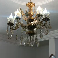 لوستر برنجی سه شاخه کاملا سالم