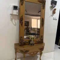 اینه کنسول چوب طلایی