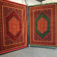 فرش نقشه بیجار سبز و لاکی ۶و۹و۱۲ متری