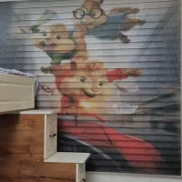 پرده زبرا با ست پرده کودک و نوجوان طرح آلوین