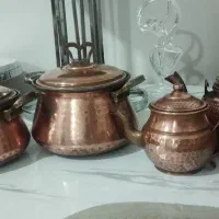 قابلمه و کتری قوری مسی