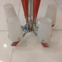 لوستر سقفی طرح چوب و استیل (۲عدد)
