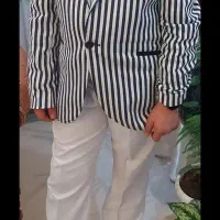 کت شلوار سفید مشکی نونو مناسب ۹تا۱۴سال