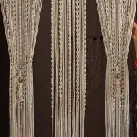 پرده مکرومه .رانر .و رو میزی
