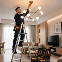 برقکار نصاب لوستر هالوژن نصب پرده TV برق کار غرب ت