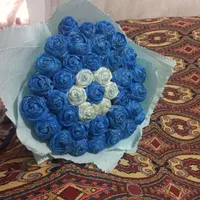 دسته گل مصنوعی آبی بزرگ|گل مصنوعی|گرگان, |دیوار
