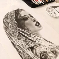 طراحی و آموزش چهره سیاه قلم هایپررئال