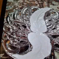 ظرف شیرینی یا میوه رنگ سفید و نقره ای|ظروف سرو و پذیرایی|رشت, کوی مهر|دیوار