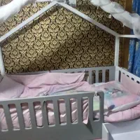 تخت کلبه با تشک و فرش