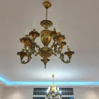 لوستر ۵ شاخه برنجی(۲تا)به همراه دیوار کوب(۳تا)