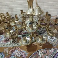 لوستر در حد نو برنز رنگ ثابت ابکاری طلا شده|لوستر و چراغ آویز|همدان, |دیوار