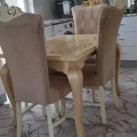 میز غذا خوری ،پرده حریر،فرش ۹متری