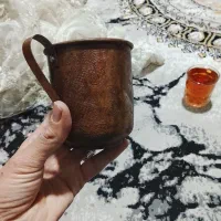 دو عدد لیوان مسی طرح‌دار