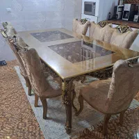 نهار خوری  ۸ نفره ،کار منبت روی چوب بینظیر