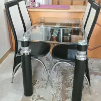 میز ناهارخوری ۴ نفره مشکی سفید