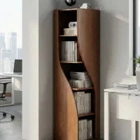 استند دکوری کتابخانه فلزی و چوبی طرح مدرن مدل A2