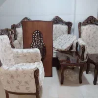 مبل ۹نفره بامیزچوبی منبت کاری|مبلمان خانگی و میز عسلی|یزد, |دیوار