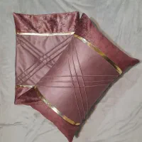 روبالشتی مخمل نوار چرم