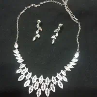 سرویس گردنبند گوشواره نقره مجلسی