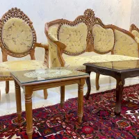 مبل نه نفره پشت و‌ رو منبت(فرحی)|مبلمان خانگی و میز عسلی|سهند, |دیوار
