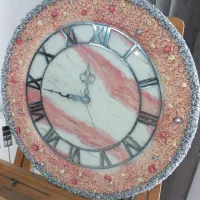 ساعت دیواری رزینی توسی صورتی|ساعت دیواری و تزئینی|کرج, گوهردشت|دیوار