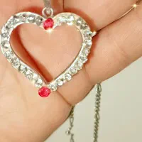 پلاک قلب نقره ایتالیایی درشت