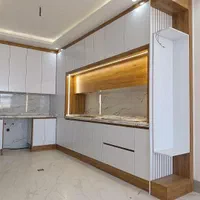 کابینت ترکیبی سفید طوسی هایگلاس