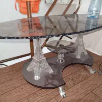 میز شیشه ای میز مبل دو طبقه عسلی طرح ایفل