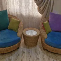 فروش مبل نیم ست حصیری|مبلمان خانگی و میز عسلی|بندر ماهشهر, |دیوار