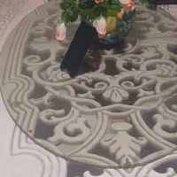 شیشه میز بیضی شکل