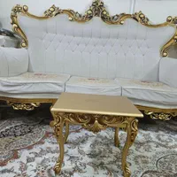 مبل سلطنتی 9 نفره به همراه سه عدد میز چوبی|مبلمان خانگی و میز عسلی|مشهد, حسین‌آباد|دیوار