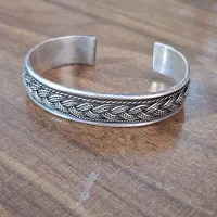 دست بند نقره مردانه (بنگل)