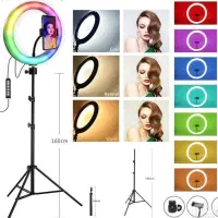 رینگ لایت 13 اینچ آرجی‌بی RGBLEDبهمراه پایه دومتری