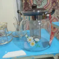 چایی ساز و قهوه ساز پیرکس با ۶ عدد فنجون و نعلبکی|سماور، چای‌ساز، قهوه‌ساز|تهران, جمهوری|دیوار