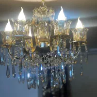 جفت لوستر ۶شاخه و لاله شامپاینی