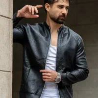 کاپشن چرم طرح پوست مار .پرداخت درب منزل|لباس|تهران, حشمتیه|دیوار