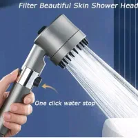 سردوش حمام مدل توربو ماساژوردار ( مشکی و کروم مات)