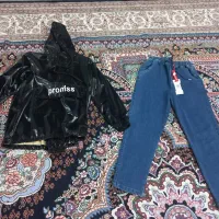 هودی و شلوارش بارانی و شلوار لی نو